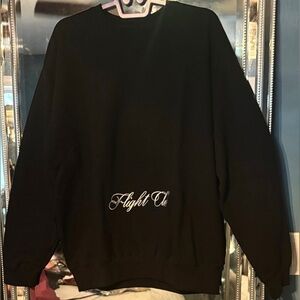 FIGHT CLUB Black Crewneck Sweatshirt Minimal Script Logo Streetwear Medium